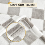 Yurhap Checkered Baby Blanket Fleece Baby Blankets Neutral - Image 6