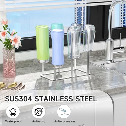 Water Bottle Drying Rack Reusable Bottle Rack Dryer Kitchen Stand Holder Metal - Image 3