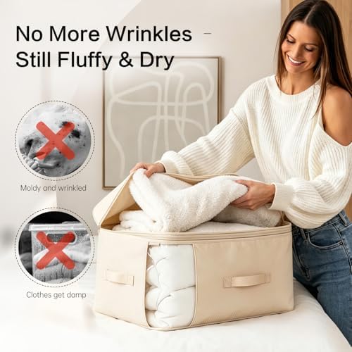 Comforter Storage Bag, Large Capacity Blanket Storage Bags 3-Layer Ultra Space - Image 4