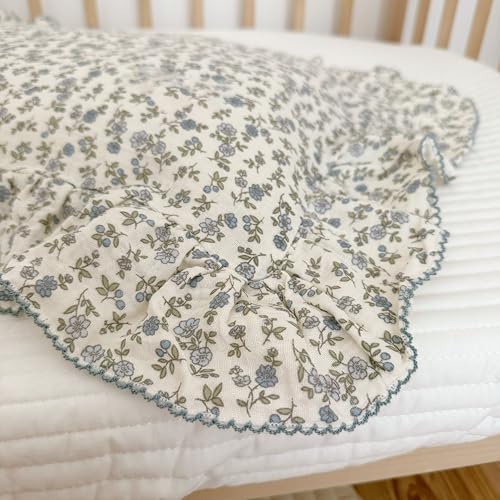 BuLuTu Blue Floral Soft Cotton Pillowcase Standard Size, 1 Pack - Image 5