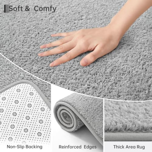 Keeko Round Area Rug 4ft for Living Room Bedroom, Soft Washable Circle Rug - Image 2
