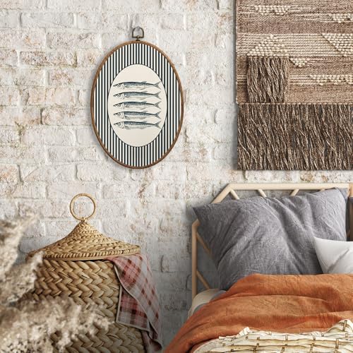 SONMYSULIL Coastal Beach Fish Nursery Wall Art Decor, Ocean Nursery Oval Wall - Image 4