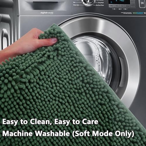BOANKODU Bathroom Rugs 47x17, Extra Soft Absorbent Chenille Bath Rugs, PVC - Image 7