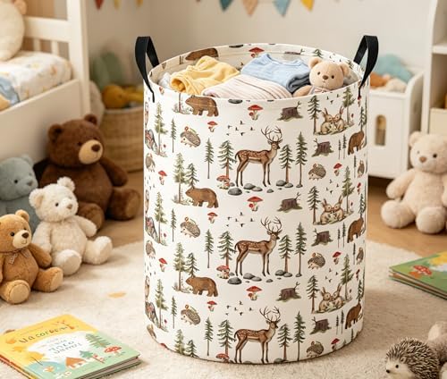 Baby Laundry Basket Baby Nursery Hamper Kids Laundry Basket Toy Storage Bin - Image 5