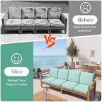 8Pcs Patio Cushion Covers Stretch Outdoor Furniture Protector Slipcovers - Image 5