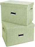 Large Linen Fabric Foldable Storage Bins by Unknown