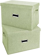 Large Linen Fabric Foldable Storage Bins by Unknown