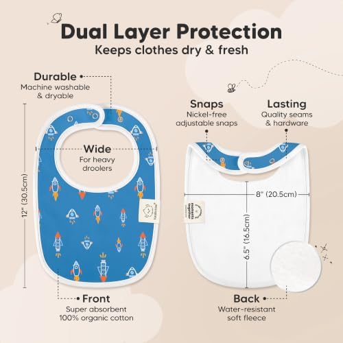 KeaBabies 8-Pack Organic Baby Bibs - Image 3