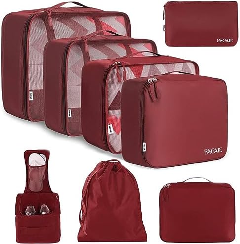 BAGAIL 8 Set Packing Cubes Luggage Packing Organizers by BAGAIL