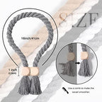 NICEEC 2 Pack Wooden Cube Magnetic Curtain Tiebacks Boho Home Decor Drape Tie - Image 4