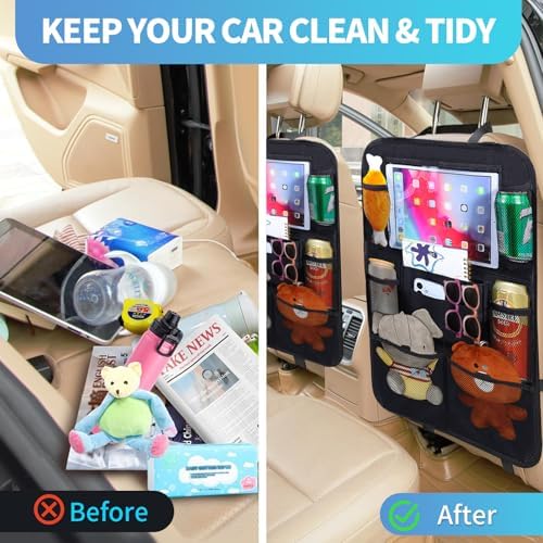 TCJJ Car Seat Organiser Backseat Kick Mats Oxford Back Seat Protector - Image 6