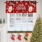 Red Merry Christmas Valance Curtains - Image 4