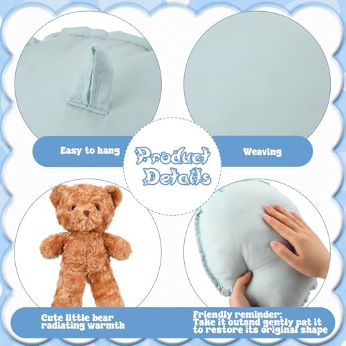 Gejoy 4 Pcs Nursery Wall Decor Blue Fabric Balloon Bear Decoration - Image 3