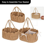 3 Set Wicker Diaper Caddy Organizer, Paper Rope Storage Baskets Nursery Bin - Image 3