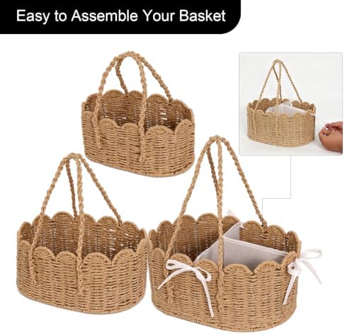 3 Set Wicker Diaper Caddy Organizer, Paper Rope Storage Baskets Nursery Bin - Image 3