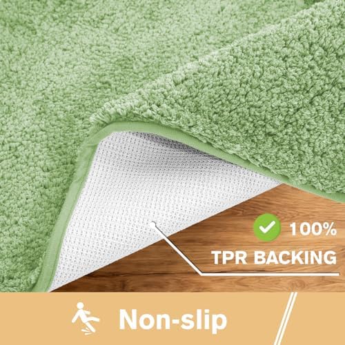 Polyester Bathroom Runner Rug 24"x60" Hunter Green, Soft Bath Mat - Image 5