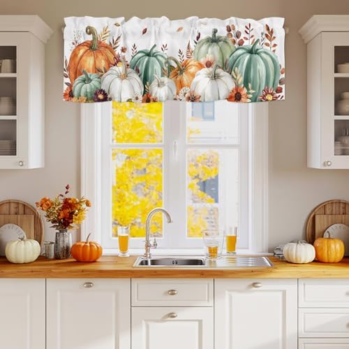 Fall Thanksgiving Kitchen Curtains Valances - Image 2
