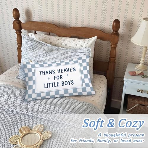 Thank Heaven for Little Boys Pillow Cover 12x20 - Image 5