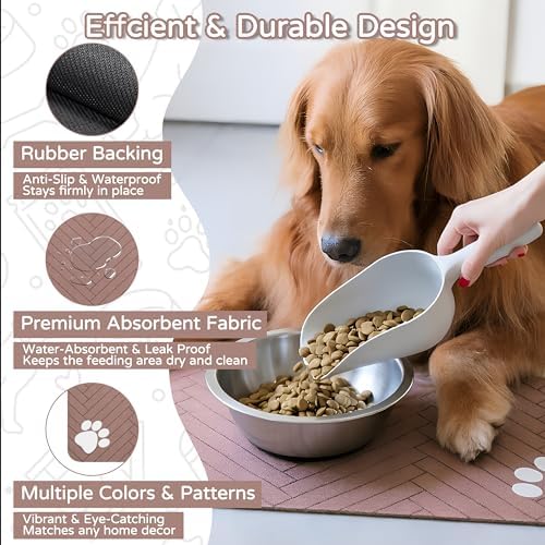 Dog Cat Food Mat, Absorbent Pet Feeding Mat - Image 4