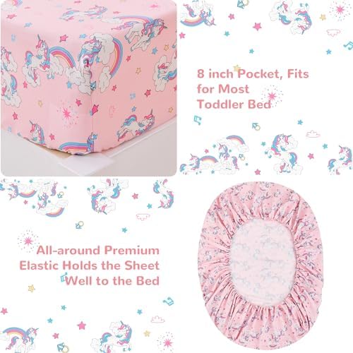 lasoftan Pink Unicorn Toddler Bedding Set - Image 3