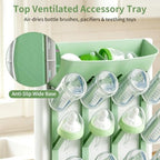 Vertical Baby Bottle Drying Rack, Space-Saving Countertop Dryer, Holds 12 - Image 4