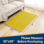 Chenille Bathroom Rug 30"x50" Yellow, Large Plush Bath Mat - Image 2