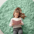 OLANLY Mint Green Round Rugs for Bedroom by OLANLY