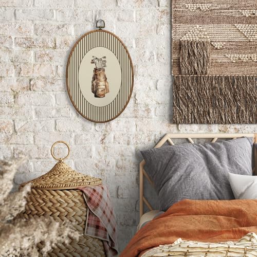 SONMYSULIL Golf Nursery Wall Art Decor, Vintage Sports Oval Wall Hanging Decor - Image 4