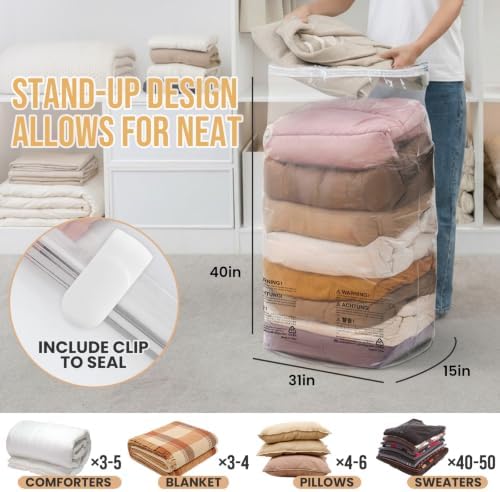 TAILI 10 Pack Vacuum Storage Bags, Jumbo Cube 31x40x15 Inch - Image 2