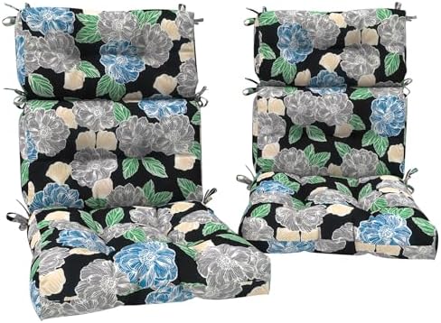 DYTXIII Outdoor High Back Chair Cushions Set of 2, Water Repellent Tufted by DYTXIII