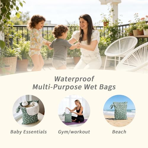 Happy Flute 3 Set Wet Bag Storage Bag Zipper Waterproof Washable - Image 5