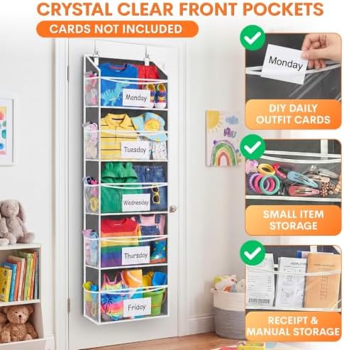 Ofiray-home 5Tiers Over Door Organizer, Weekly Clothes Organizer - Image 2