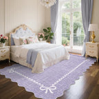GarveeHome Scalloped Bow Rug 9x12 Washable Purple Rugs - Image 2