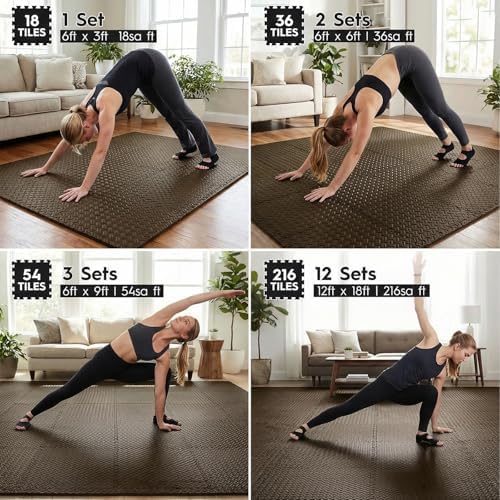 18 Pcs EVA Foam Floor Tiles, Puzzle Exercise Mat Set - Image 3