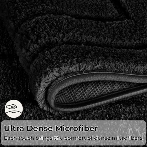 GRANNY SAYS Black Bathroom Rug 24" x 43", Non-Slip Microfiber Bath Mat - Image 5
