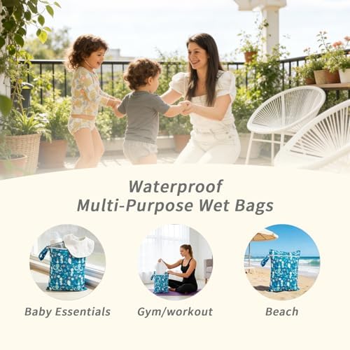 Happy Flute 3 Set Wet Bag Storage Bag Zipper Waterproof Washable - Image 4