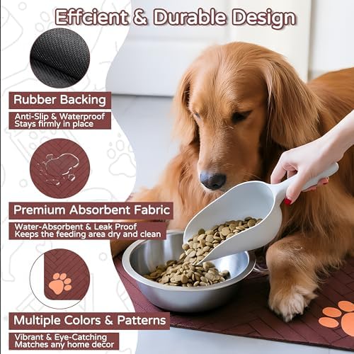 Dog Cat Food Mat, Absorbent Pet Feeding Mat - Image 4