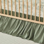 Brandream Crib Bed Skirt for Baby Girls Boys Gray Boho Bohemian Neutral Solid - Image 5