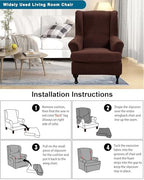 CRFATOP Wingback Chair Covers Wing Armchair Slipcovers - Image 5