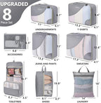 OlarHike 8 Set Packing Cubes for Travel, Gifts for Women Mom, Anti-Tearing - Image 2
