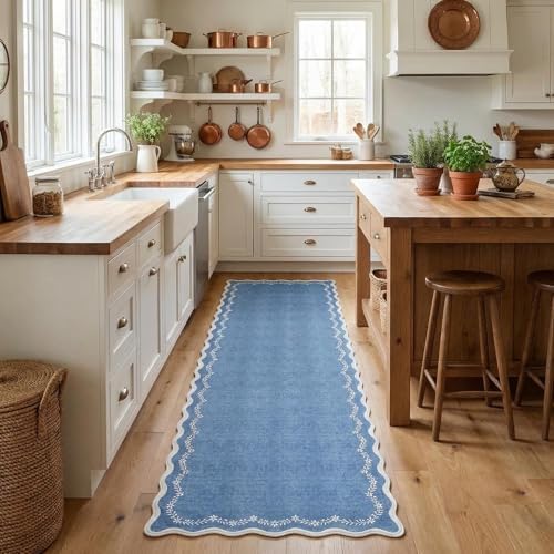GarveeHome 2x6 Scalloped Washable Runner Rug Non Slip Hallway Kitchen Rug - Image 4