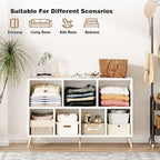 7-Cube Storage Organizer with Natural Wood Legs, Mid-Century Modern Bookcase - Image 6
