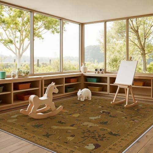 BESBLEE 4X6 Area Rug for Bedroom, Washable Animal Non Slip - Image 2