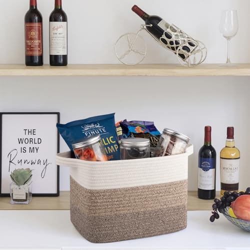 OIAHOMY 30L Storage Basket Large Blanket Basket Living Room Dark Brown - Image 5