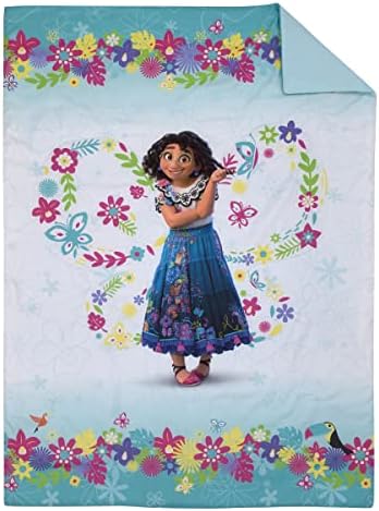 Disney Encanto Tropical Delight Pink and Aqua Flowers and Butterflies 4 Piece - Image 2