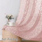 Lecloud Leia Semi Sheer Pink Curtains - Image 4