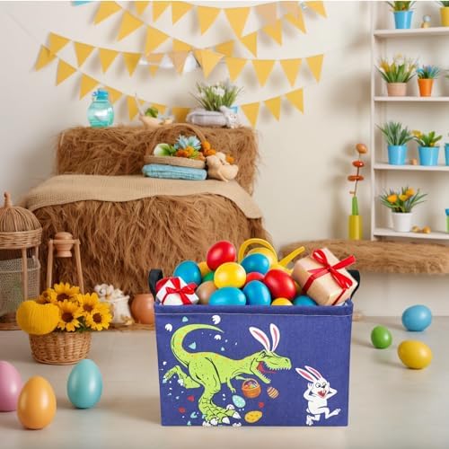 Dinosaur Easter Basket for Kid Large Empty Baby Rectangular Cute Easter Gift - Image 2