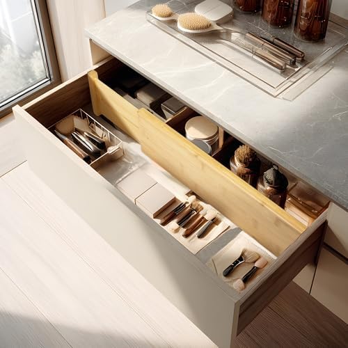 VaeFae 3 Pack Bamboo Drawer Dividers, Expandable Separators - Image 5