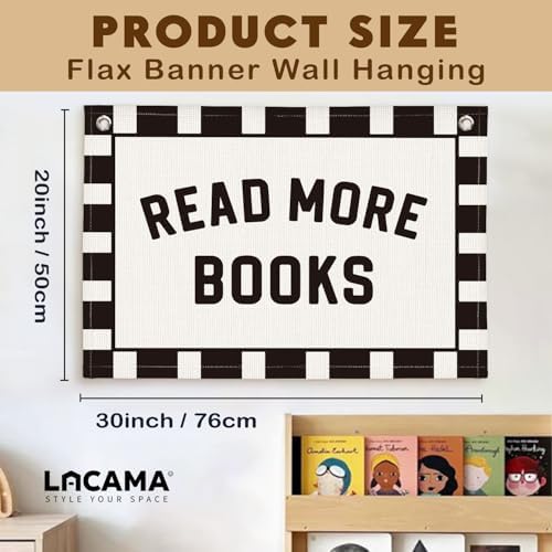 Lacama Checkered Classroom Decor Reading Nook Decor Read More Books Banner - Image 4