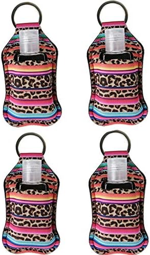 4 Piece Hand Sanitizer Bottle Holder Keyring Neoprene Keychain by RANXIZY